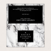 Trendy Zwart & Grijs Marmeren Sieraden Designer Visitekaartje (Buitenkant ongevouwen)