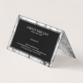 Trendy Zwart & Grijs Marmeren Sieraden Designer Visitekaartje (Achterkant)