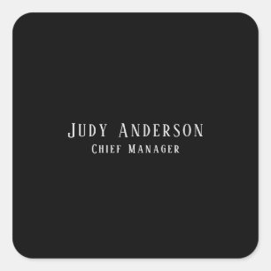 Trendy Zwart Grijs Professioneel Eenvoudig Serif L Vierkante Sticker