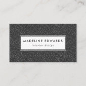 Trendy Zwart & Grijs Tiny Dot Pattern Visitekaartj Visitekaartje (Voorkant)