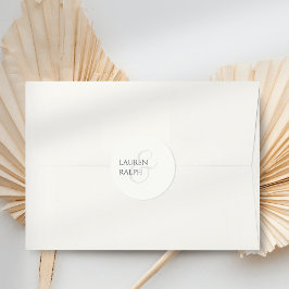 Trendy Zwart & Ivoor Script Bruiloft Ronde Sticker