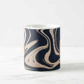 Trendy zwart marmer koper geometrische jouw naam koffiemok (Center)