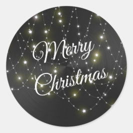 Trendy Zwart Metallic Lights Graphic Ronde Sticker