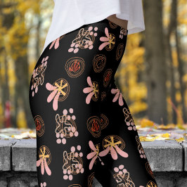 Trendy zwart patroon leggings