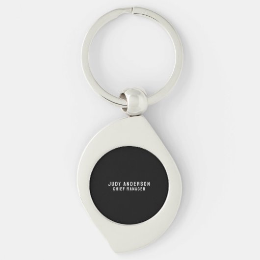 Trendy Zwart Professioneel Eenvoudig Modern Eerlij Sleutelhanger (Voorkant)