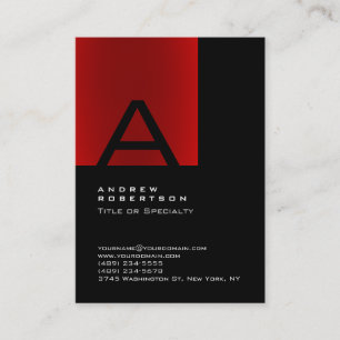Trendy Zwart Rode Monogram Streep Visitekaartje