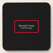 Trendy Zwart & Rood Plain Creatief Modern Bier Onderzetter (Voorkant)