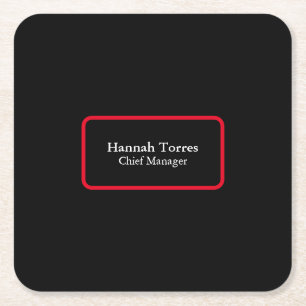 Trendy Zwart & Rood Plain Creatief Modern Kartonnen Onderzetters