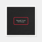 Trendy Zwart & Rood Plain Creatief Modern Servet (Voorkant)