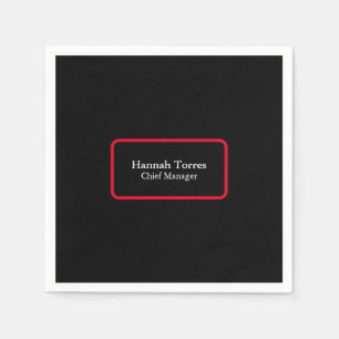 Trendy Zwart & Rood Plain Creatief Modern Servet