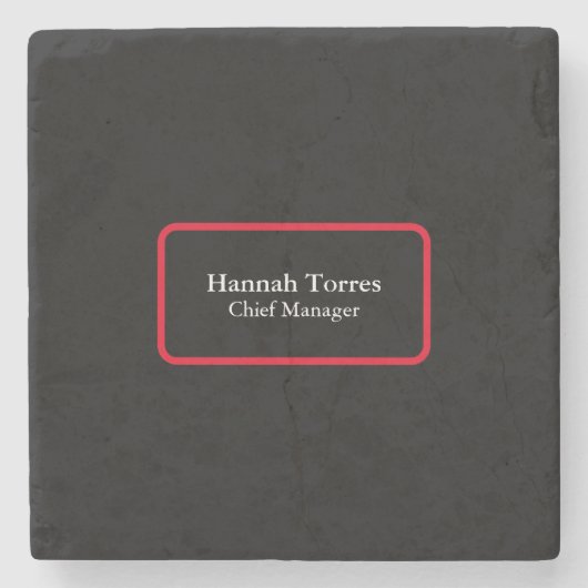 Trendy Zwart & Rood Plain Creatief Modern Stenen Onderzetter (Voorkant)