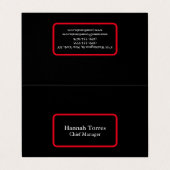 Trendy Zwart & Rood Plain Creatief Modern Visitekaartje (Buitenkant ongevouwen)