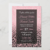 Trendy zwart Roos gouden glitter luipaard ombre Kaart (Voorkant)