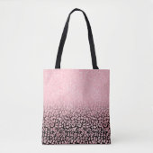 Trendy zwart Roos gouden glitter luipaard ombre Tote Bag (Voorkant)