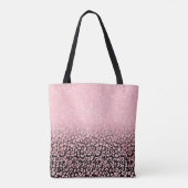 Trendy zwart Roos gouden glitter luipaard ombre Tote Bag (Achterkant)