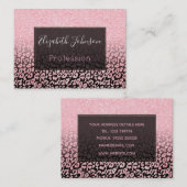 Trendy zwart Roos gouden glitter luipaard ombre Visitekaartje (Voorkant / Achterkant)