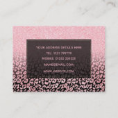 Trendy zwart Roos gouden glitter luipaard ombre Visitekaartje (Achterkant)