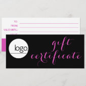 TRENDY ZWART ROZE BUSINESS LOGO CADEAUBON (Voorkant / Achterkant)