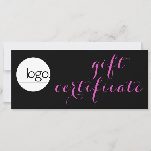 TRENDY ZWART ROZE BUSINESS LOGO CADEAUBON (Voorkant)