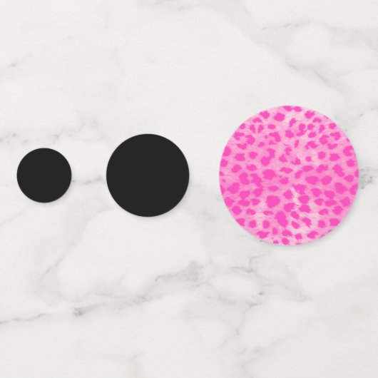 Trendy Zwart Roze Luipaard Cheetah Dierenprint Confetti (Achterkanten)