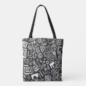 Trendy zwart-wit Abstracte Patroon Canvas tas (Achterkant)