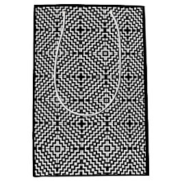 Trendy Zwart-Wit Aztec Design Gift Bag Medium Cadeauzakje