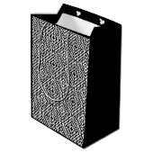 Trendy Zwart-Wit Aztec Design Gift Bag Medium Cadeauzakje (Achterkant Gekanteld)