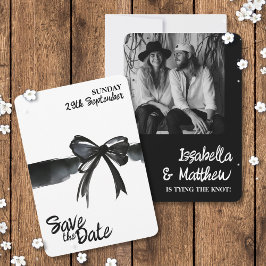 Trendy zwart wit boog moderne eenvoudige bruiloft save the date