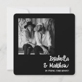 Trendy zwart wit boog opslaan de datum bruiloft Ka Save The Date (Achterkant)