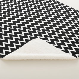 Trendy zwart-wit Chevron patroon Sherpa Deken