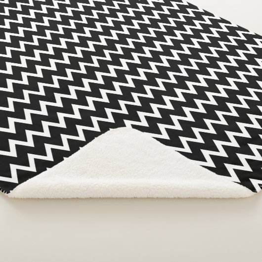 Trendy zwart-wit Chevron patroon Sherpa Deken (3/4)