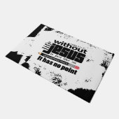 Trendy Zwart Wit Christelijk Inspirerend Quote Deurmat (Schuin)