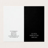 Trendy Zwart Wit Creatief Uniek Premium Linnen Visitekaartje (Buitenkant ongevouwen)