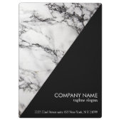 Trendy zwart-wit driehoek marmeren steen klembord (Achterkant)