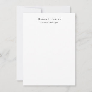 Trendy Zwart & Wit Eenvoudig Creatief Modern Notitiekaartje