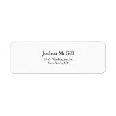 Trendy zwart & wit effen elegant stijlvol etiket (Voorkant)