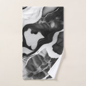 Trendy zwart-wit faux marmer bad handdoek (Handdoek)