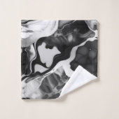 Trendy zwart-wit faux marmer bad handdoek (Wasdoekje)