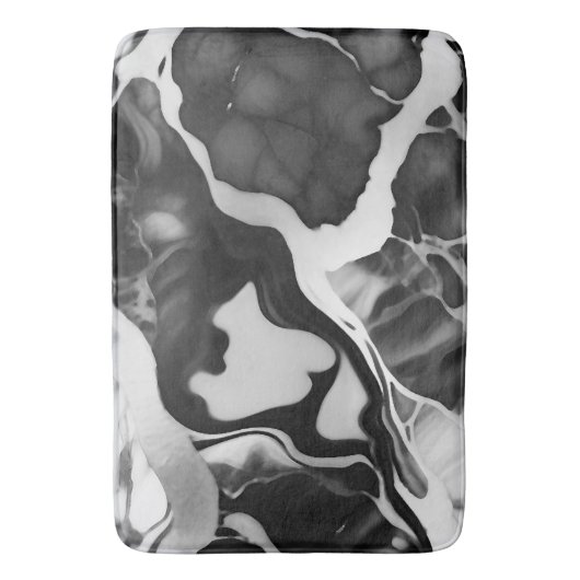 Trendy zwart-wit faux marmer badmat (Voorkant Verticaal)