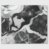 Trendy zwart-wit faux marmer cadeaupapier (Vlak)