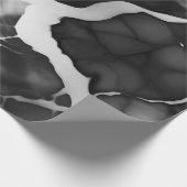 Trendy zwart-wit faux marmer cadeaupapier (Hoek)