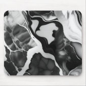 Trendy zwart-wit faux marmer muismat (Voorkant)