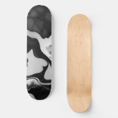 Trendy zwart-wit faux marmer persoonlijk skateboard (Voorkant)