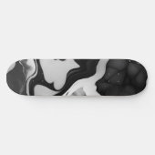 Trendy zwart-wit faux marmer persoonlijk skateboard (Horizontaal)