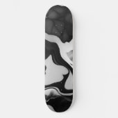 Trendy zwart-wit faux marmer persoonlijk skateboard (Voorkant)