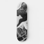 Trendy zwart-wit faux marmer persoonlijk skateboard (Voorkant)