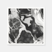Trendy zwart-wit faux marmer servet (Voorkant)