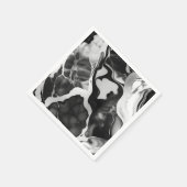 Trendy zwart-wit faux marmer servet (Hoek)