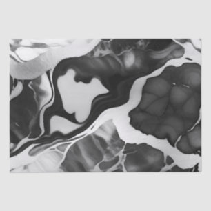 Trendy zwart-wit faux marmer tissuepapier