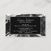 Trendy zwart-wit faux marmer visitekaartje (Achterkant)